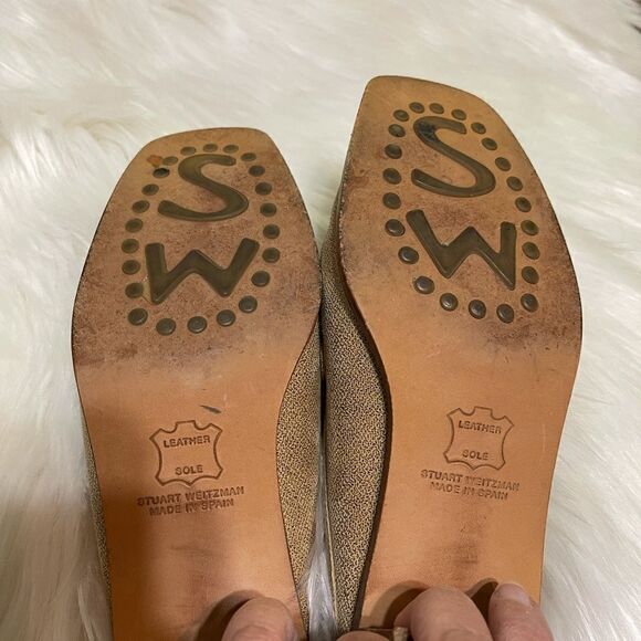 Stuart Weitzman tan leather backless loafers, size 7 1/2 - Picture 12 of 12
